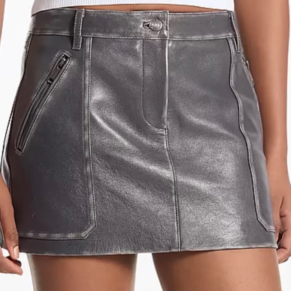 Michael Kors 100% Genuine Lamb Leather Mini Skirt NWT Size 12